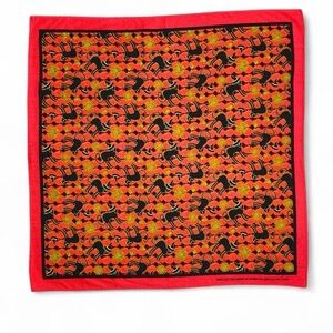 Vintage Colorfast 90’s Cat Pumpkin Halloween Small Square Scarf Handkerchief